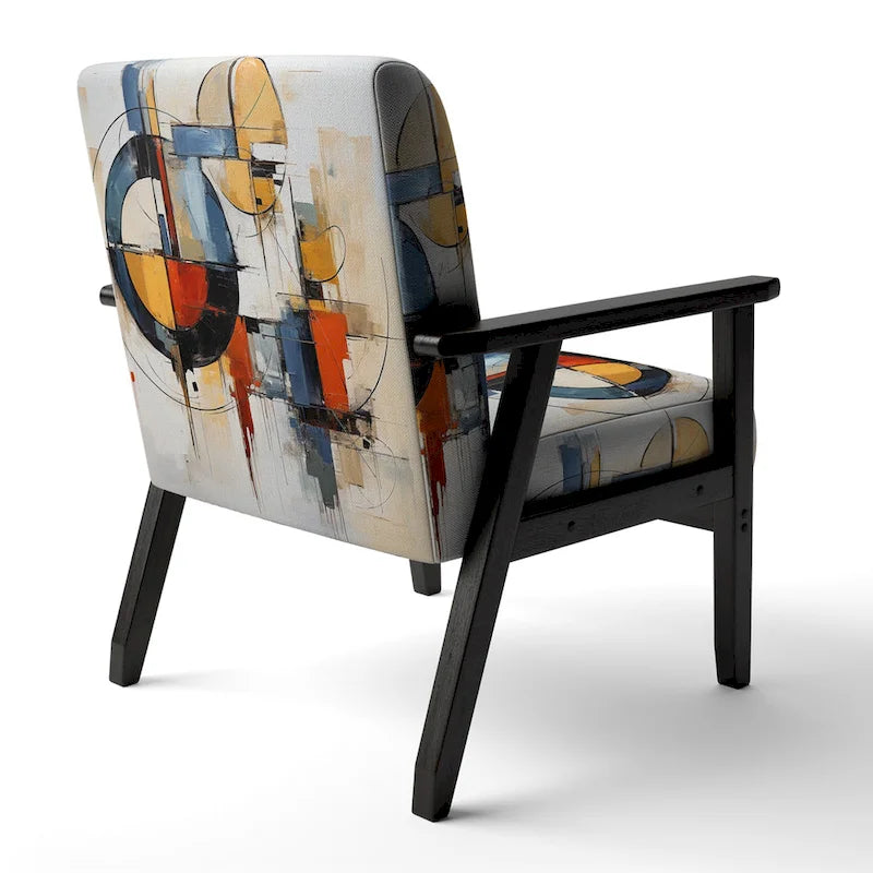 Fauteuil d'appoint rembourré et fauteuil moderne du milieu du siècle Designart Colorful Mid Century Abstract Fusion I