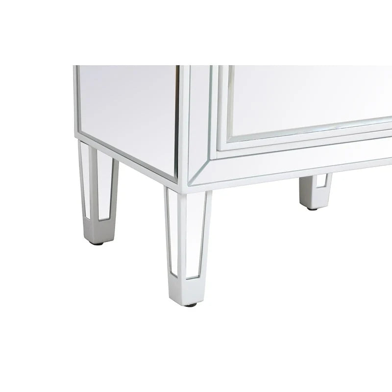 Table de chevet Reflexion Collection Rosa de 45 cm de large avec miroir et 1 tiroir