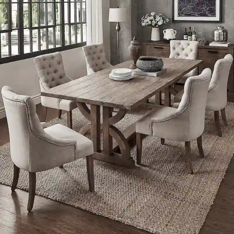 Ensemble de salle à manger 7 pièces en bois recyclé Paloma Farmhouse par iNSPIRE Q Artisan