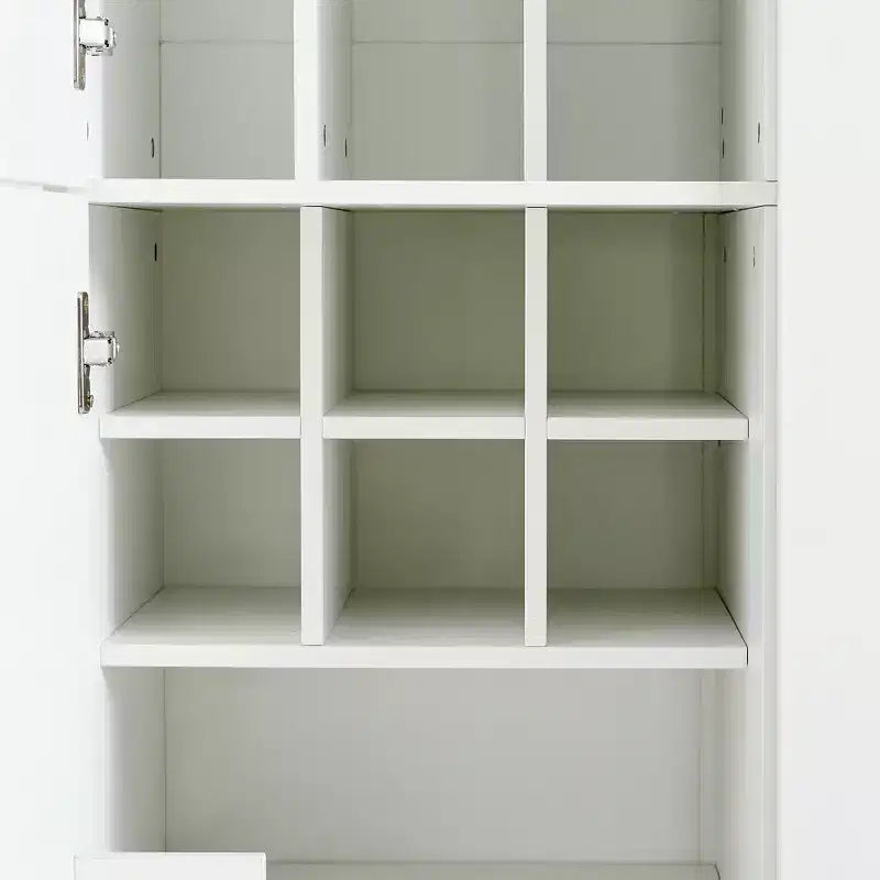 Armoire de rangement de cuisine sur pied Whisen 71H, grand buffet de salle à manger avec 6 portes et étagères réglables