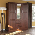 Armoire Palace Imports Cosmo à 3 portes en bois massif à 100 %, avec portes en bois massif ou miroirs