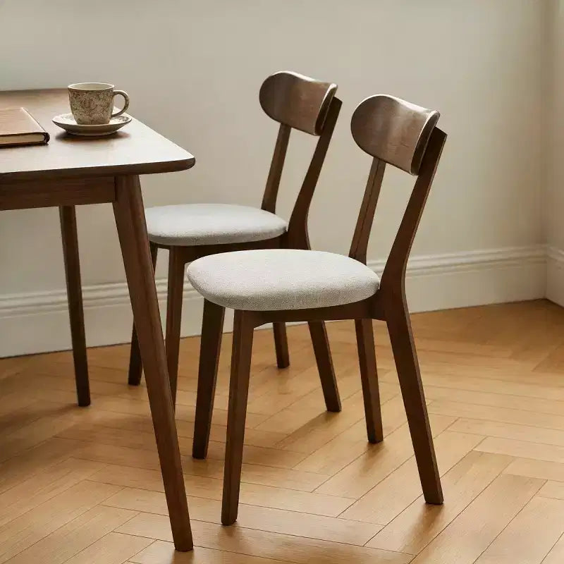 Chaises de salle à manger en bois massif de style moderne du milieu du siècle, lot de 2, pour salle à manger, restaurant ou salon - Panipeachy