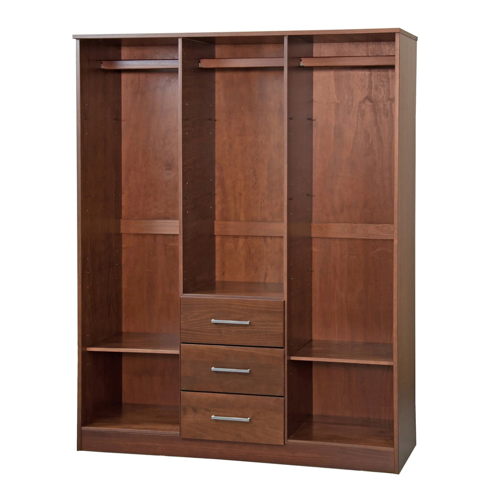 Armoire Palace Imports Cosmo à 3 portes en bois massif à 100 %, avec portes en bois massif ou miroirs