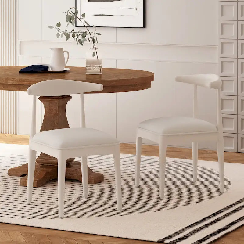 Chaises de salle à manger Cortina en tissu et en hévéa (lot de 2) de Christopher Knight Home