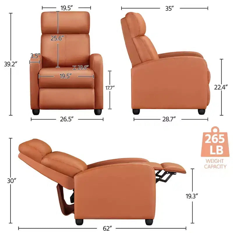 Yaheetech Lot de 2 Canapés Inclinables Modernes en Cuir PU pour Salon, Chambre