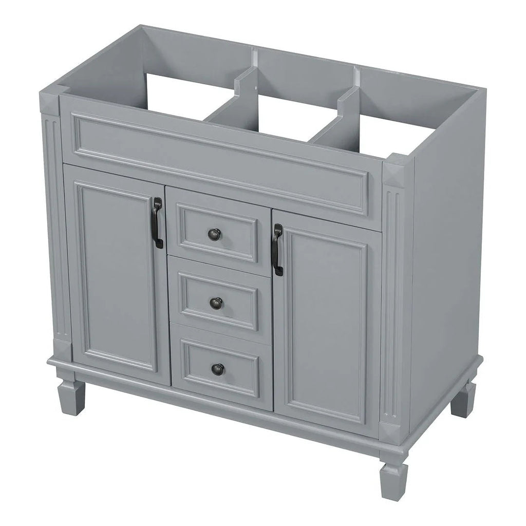 Meuble-lavabo moderne de 36 po avec vasque et armoire à miroir, 2 portes et 2 tiroirs