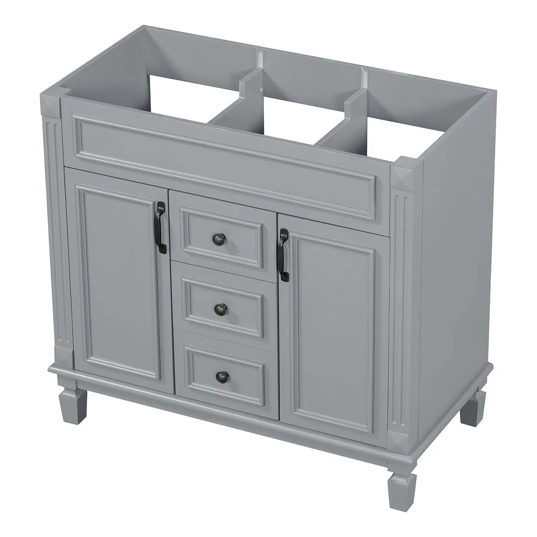 Meuble-lavabo moderne de 36 po avec vasque et armoire à miroir, 2 portes et 2 tiroirs