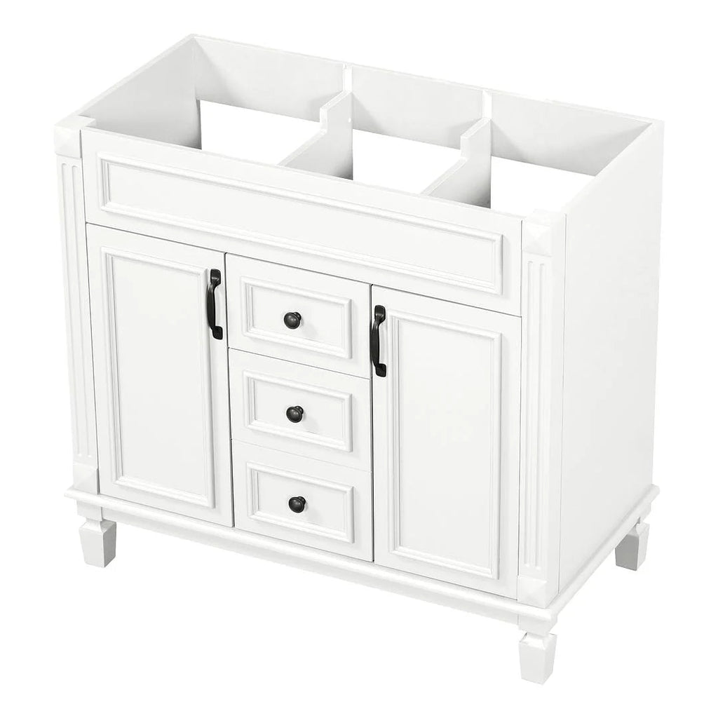 Meuble-lavabo moderne de 36 po avec vasque et armoire à miroir, 2 portes et 2 tiroirs