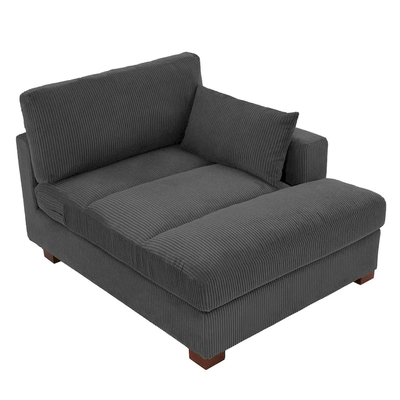 Canapé modulaire sectionnel oversize en velours côtelé avec coussin