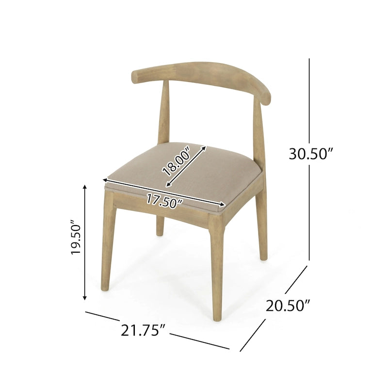 Chaises de salle à manger Cortina en tissu et en hévéa (lot de 2) de Christopher Knight Home