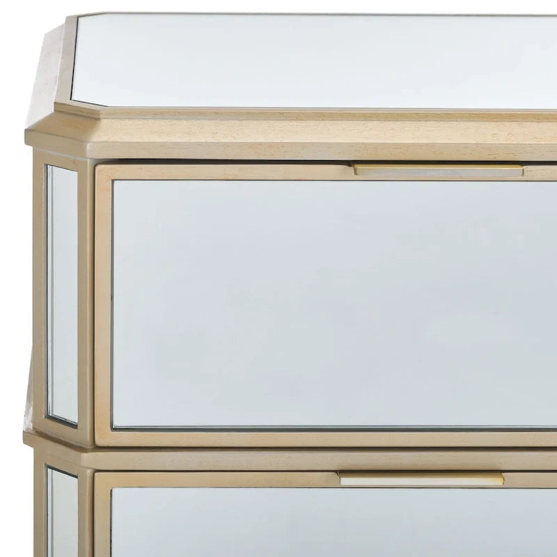 Table de chevet SAFAVIEH Miracle à 3 tiroirs et miroir