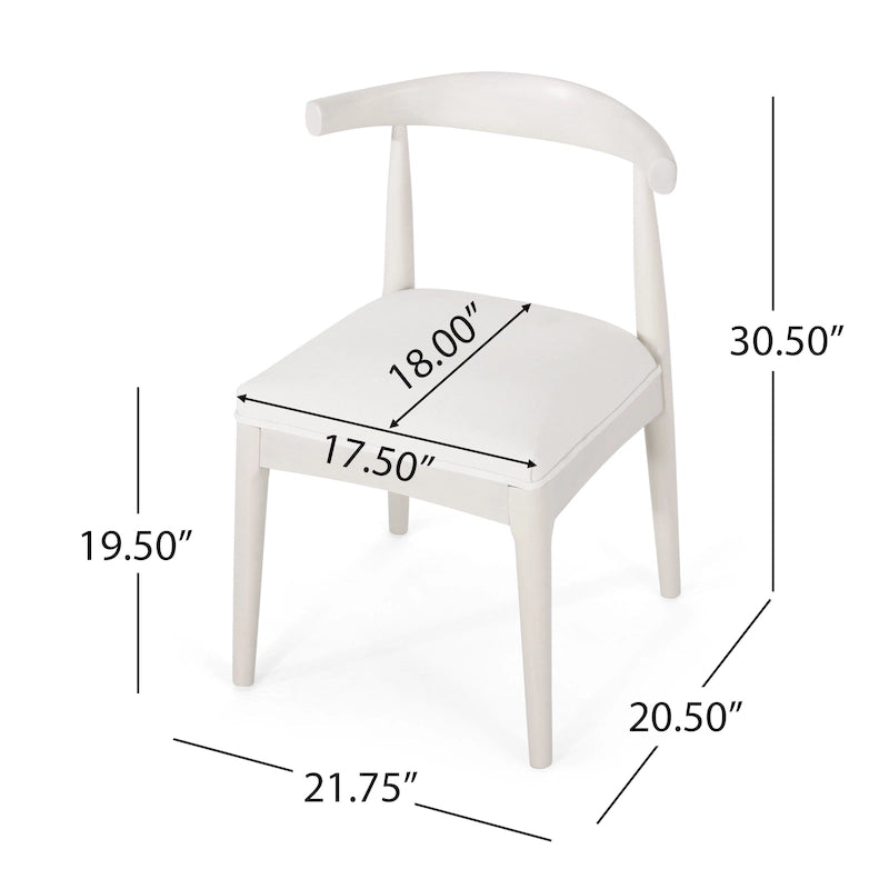Chaises de salle à manger Cortina en tissu et en hévéa (lot de 2) de Christopher Knight Home