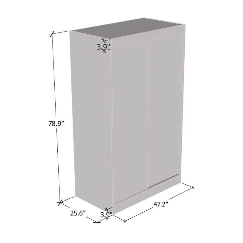 Armoire-penderie à 2 portes miroir avec finition brillante | 120 ou 150 cm de largeur