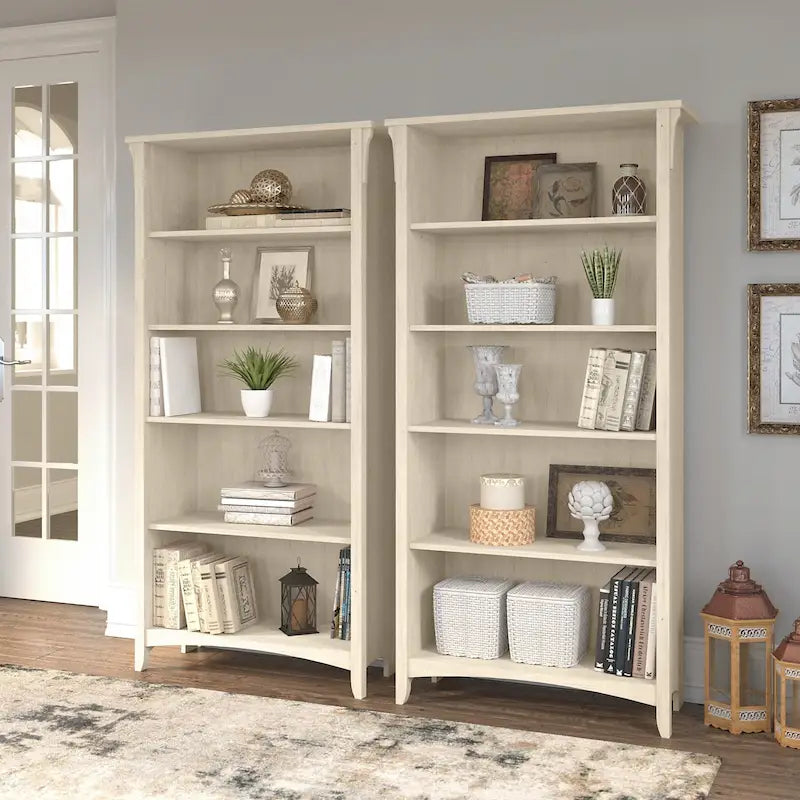 Bibliothèque haute Salinas à 5 étagères (Lot de 2) par Bush Furniture