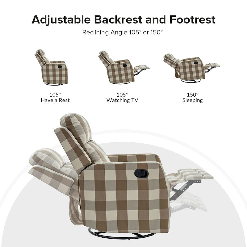Fauteuil inclinable, pivotant à 360° et à bascule Diana en polyester moderne par HULALA HOME