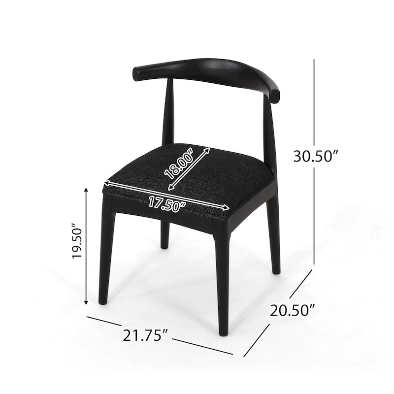 Chaises de salle à manger Cortina en tissu et en hévéa (lot de 2) de Christopher Knight Home