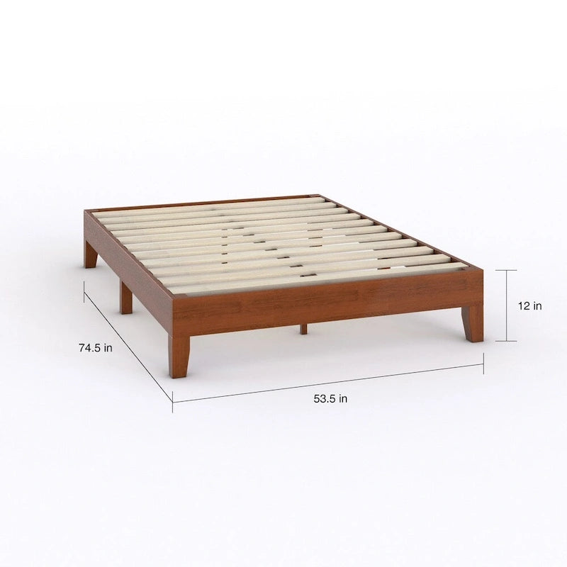 Lit plate-forme double en bois de luxe Neron 12 po Porch & Den