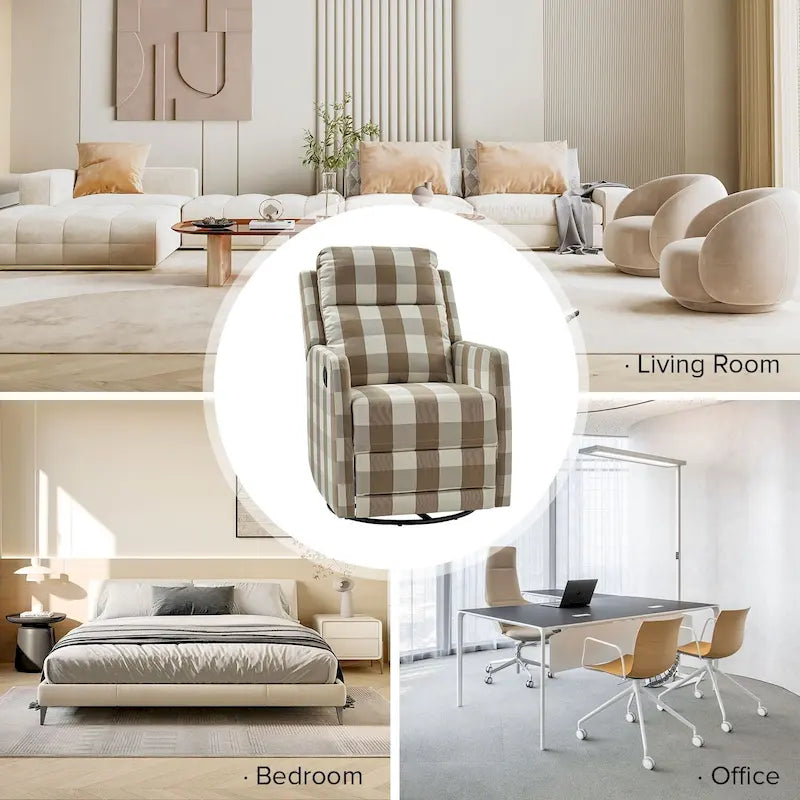 Fauteuil inclinable, pivotant à 360° et à bascule Diana en polyester moderne par HULALA HOME