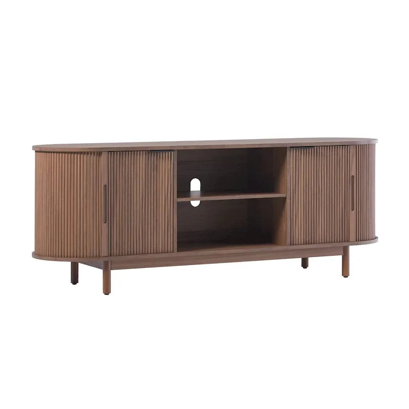 Meuble TV Middlebrook Modern Reeded de 60 po avec bords arrondis