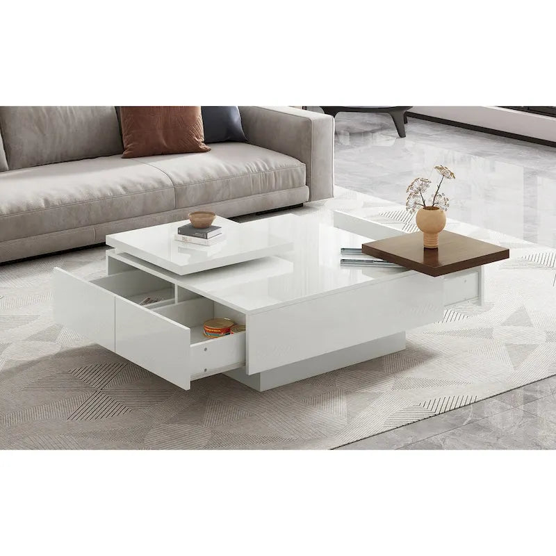 Table basse carrée moderne en bois
