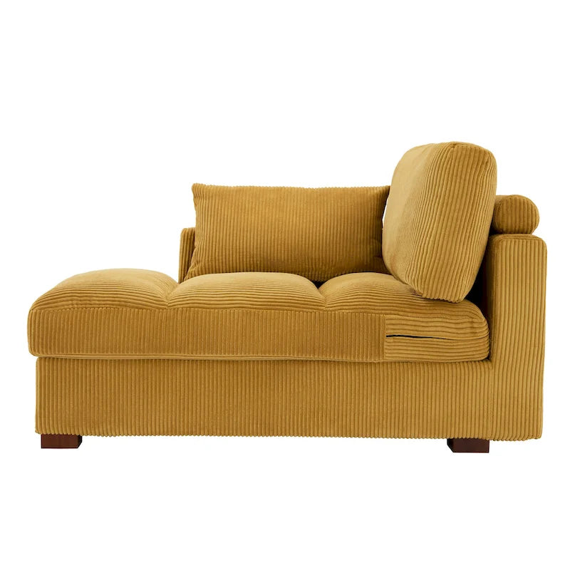Canapé modulaire sectionnel oversize en velours côtelé avec coussin