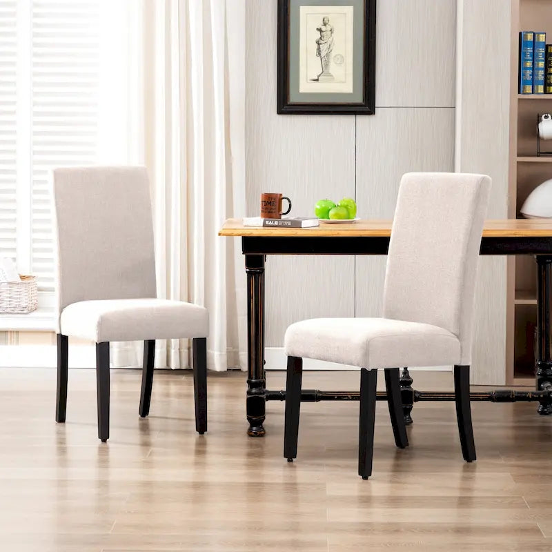 Chaise de salle à manger Grandview en tissu de lin capitonné - 38,6