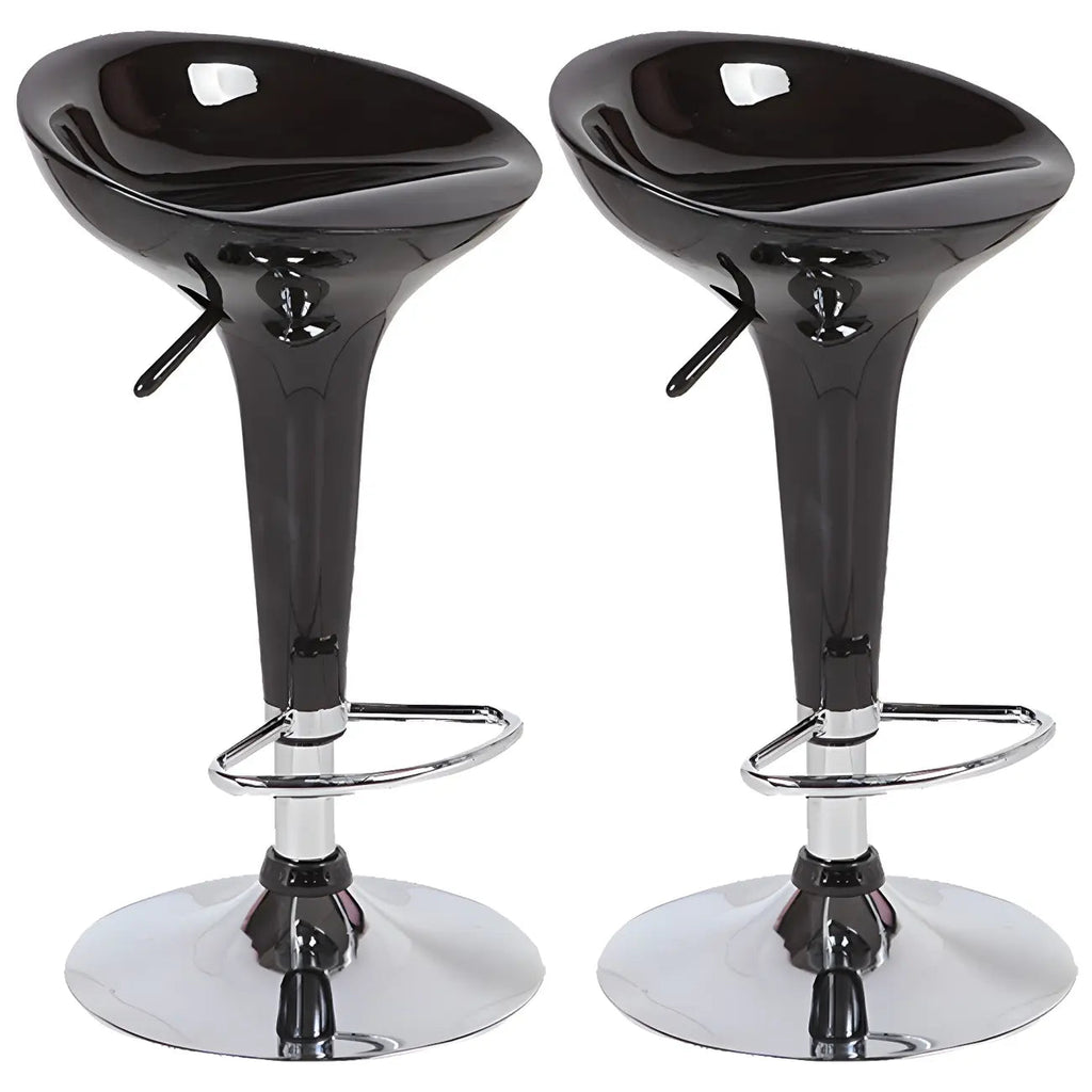 Tabouret de bar pivotant en plastique chromé réglable en hauteur