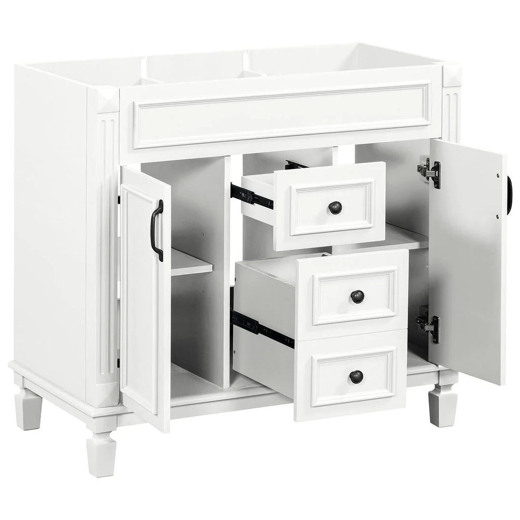 Meuble-lavabo moderne de 36 po avec vasque et armoire à miroir, 2 portes et 2 tiroirs