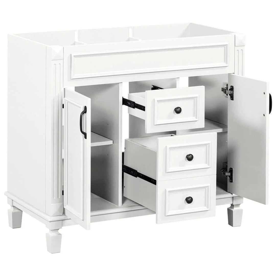 Meuble-lavabo moderne de 36 po avec vasque et armoire à miroir, 2 portes et 2 tiroirs
