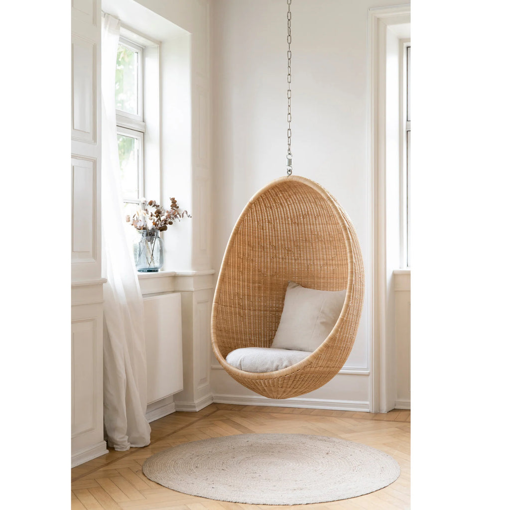 Fauteuil suspendu rond en rotin côtier d'extérieur - Patio