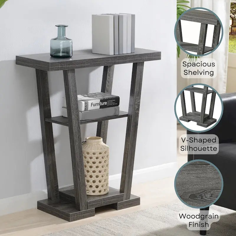Table console Newport V avec étagères de Convenience Concepts