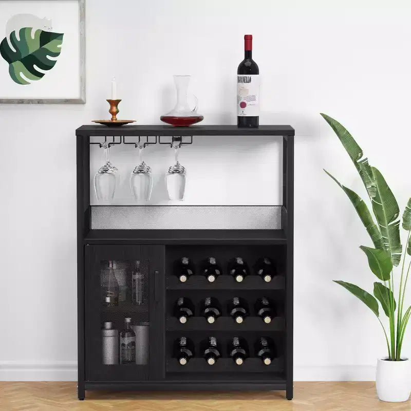 DobleePy Armoires de bar, armoires à vin, buffets, étagères réglables, adaptées aux petits meubles de bar dans les cuisines et les restaurants, couleur rétro