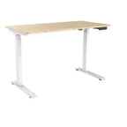 Bureau assis-debout réglable en hauteur, moteur unique, blanc, 1 personne, plateau de 120 cm