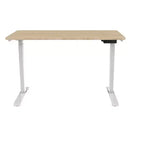 Bureau assis-debout réglable en hauteur, moteur unique, blanc, 1 personne, plateau de 120 cm