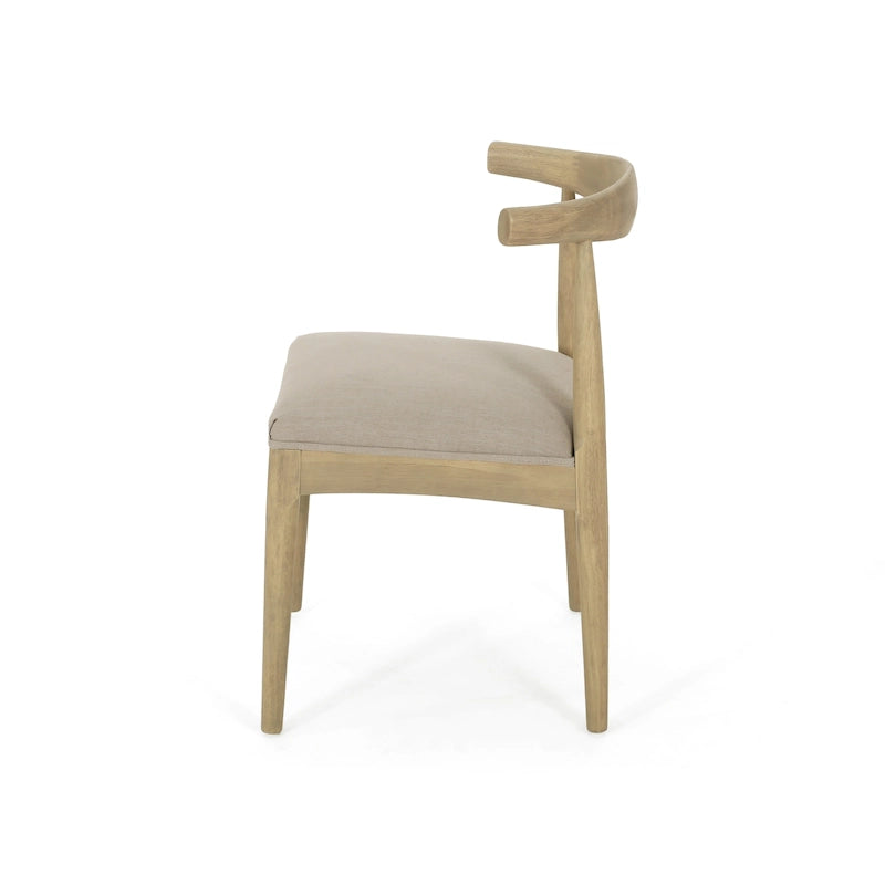 Chaises de salle à manger Cortina en tissu et en hévéa (lot de 2) de Christopher Knight Home