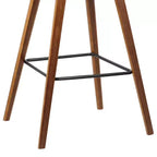 Tabouret de bar dossier bas mi-siècle marron/noyer, similicuir, hauteur fixe, 1 place