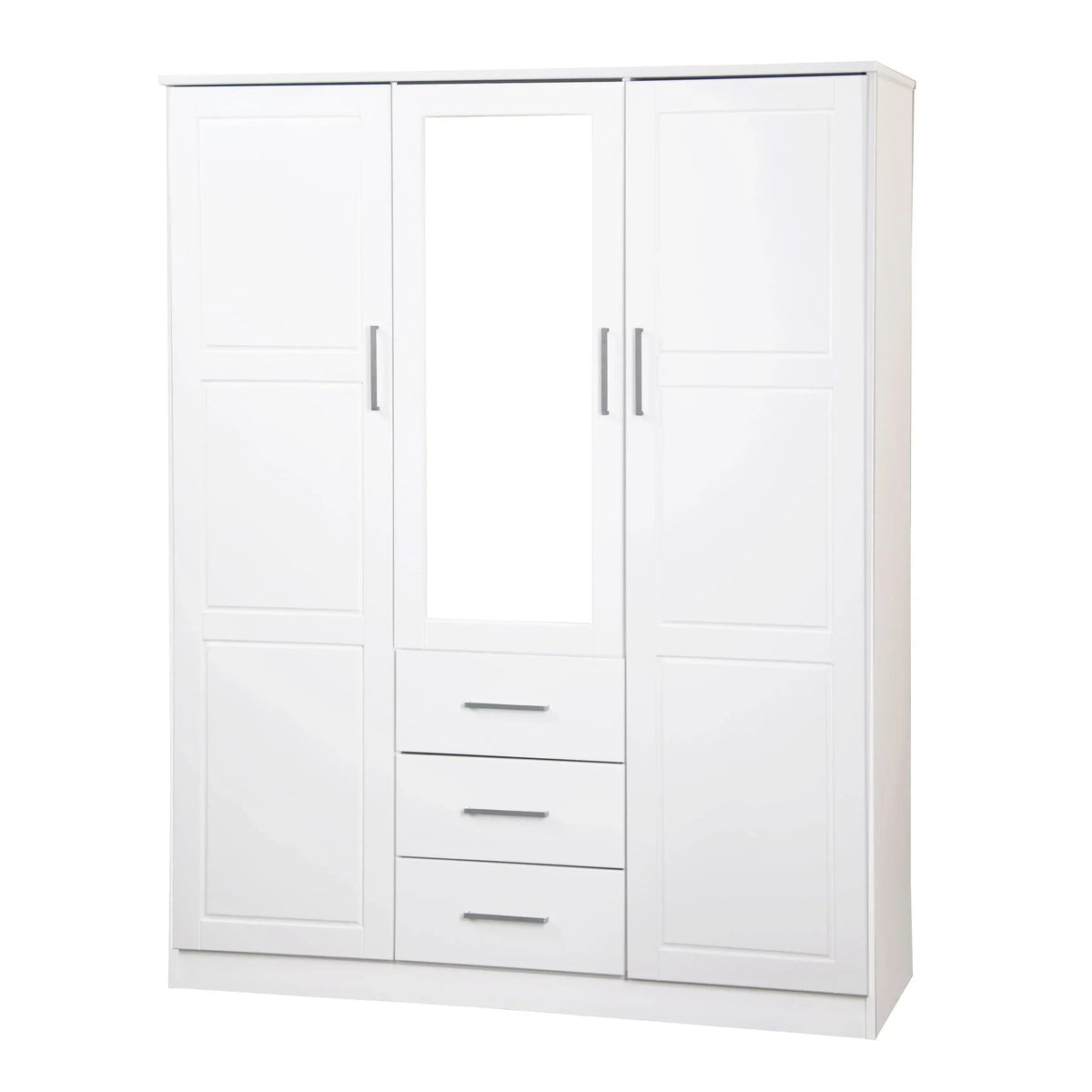 Armoire Palace Imports Cosmo à 3 portes en bois massif à 100 %, avec portes en bois massif ou miroirs
