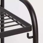 Étagère en acier noire, 3 niveaux, pliable, étroite/large