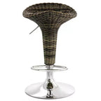 Tabouret de bar pivotant rond marron et chrome, lot de 2 (1 personne)