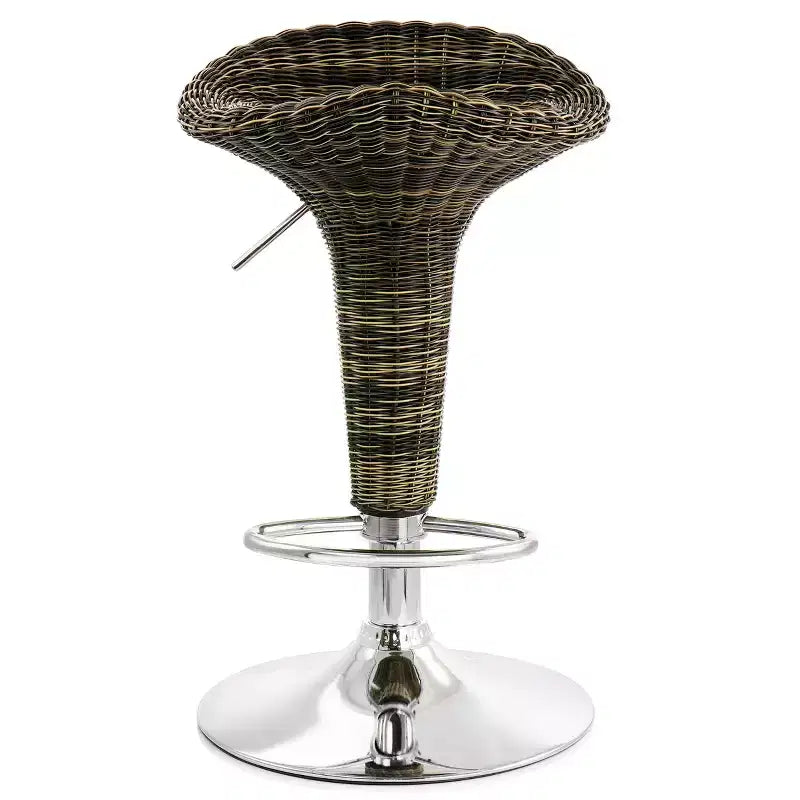 Tabouret de bar pivotant rond marron et chrome, lot de 2 (1 personne)