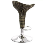 Tabouret de bar pivotant rond marron et chrome, lot de 2 (1 personne)