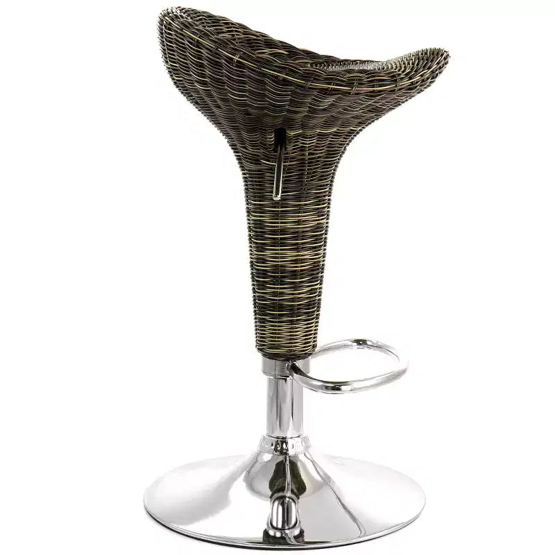 Tabouret de bar pivotant rond marron et chrome, lot de 2 (1 personne)