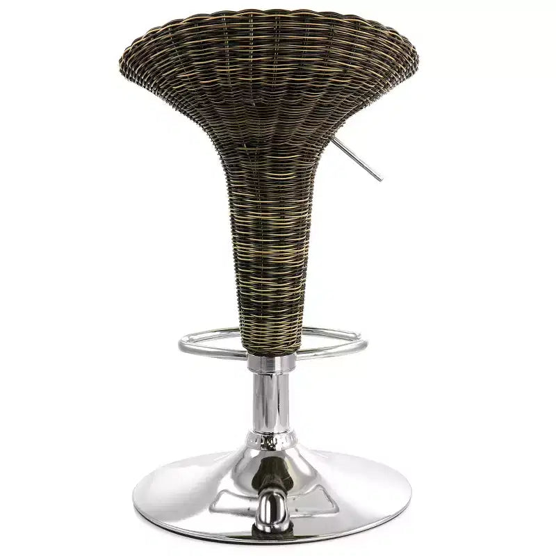 Tabouret de bar pivotant rond marron et chrome, lot de 2 (1 personne)