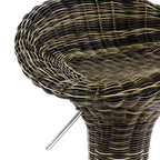 Tabouret de bar pivotant rond marron et chrome, lot de 2 (1 personne)