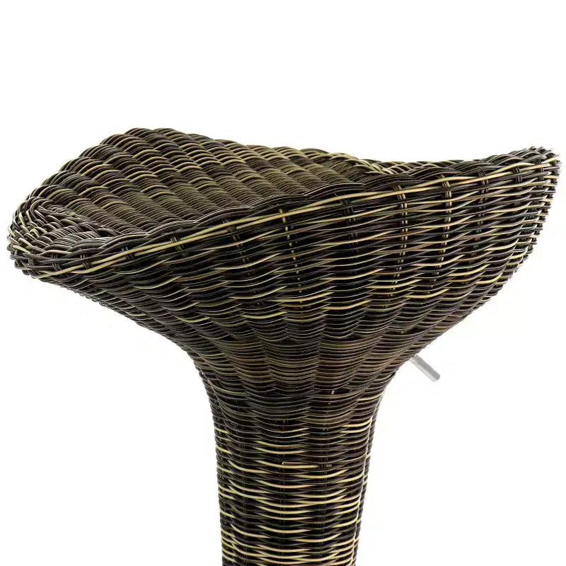 Tabouret de bar pivotant rond marron et chrome, lot de 2 (1 personne)