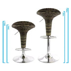 Tabouret de bar pivotant rond marron et chrome, lot de 2 (1 personne)