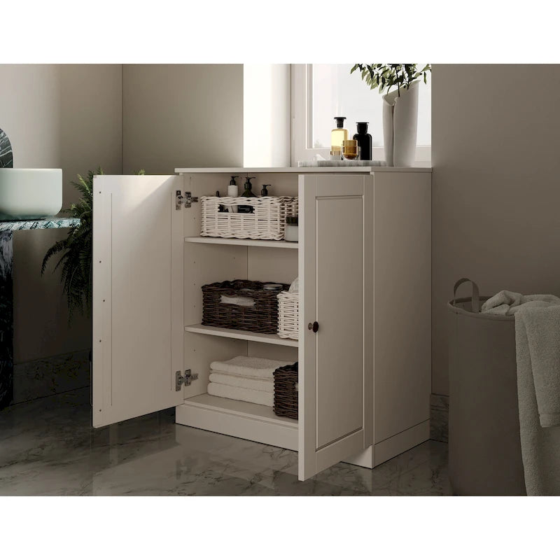Meuble de salle de bain Palace Imports 100% bois massif 32 po avec portes pleines et étagères réglables