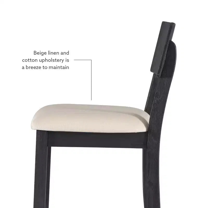 Tabouret de bar rembourré gris anthracite / gris clair, sans accoudoirs avec dossier, 1 place