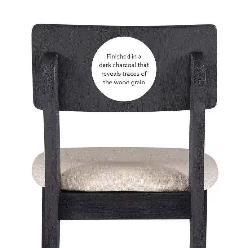 Tabouret de bar rembourré gris anthracite / gris clair, sans accoudoirs avec dossier, 1 place