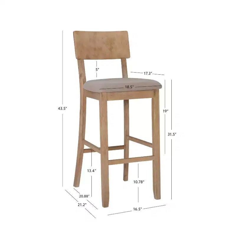 Tabouret de bar rembourré gris anthracite / gris clair, sans accoudoirs avec dossier, 1 place